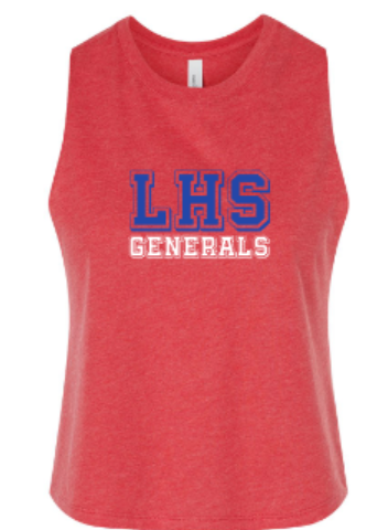 Ladies LHS Generals Racerback Cropped Tank