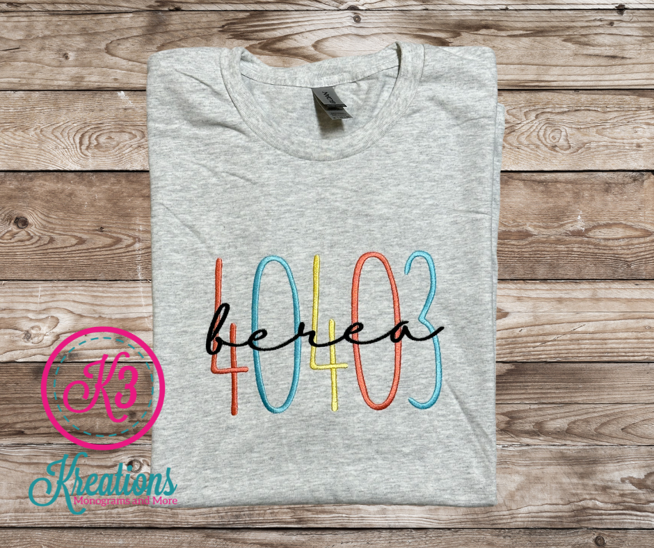 Adult Custom Zip Code Short Sleeve Tee