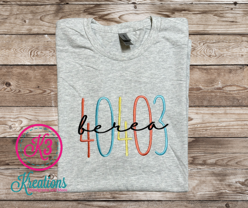 Adult Custom Zip Code Short Sleeve Tee
