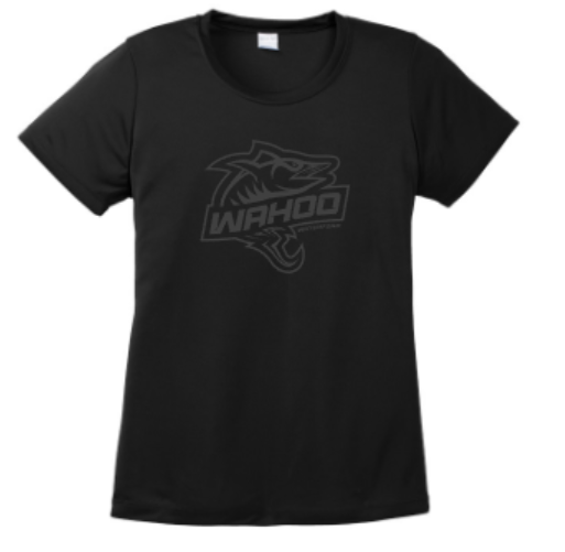 Ladies or Mens Dark Gray Wahoo Sport-Tek® PosiCharge® Competitor™ Black Tee (WWR)