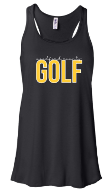 Ladies woodford county GOLF Flowy Racerback Tank (WCG)