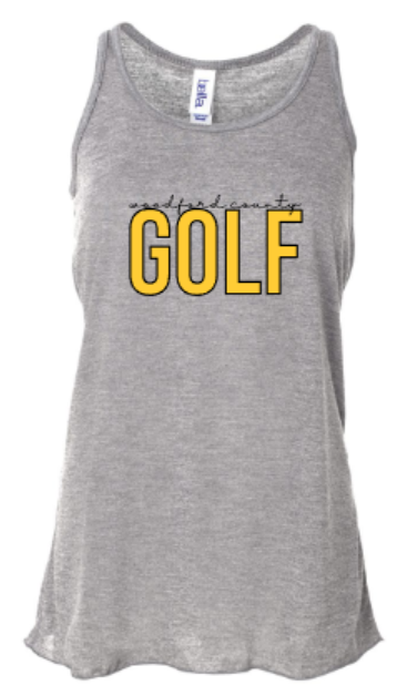 Ladies woodford county GOLF Flowy Racerback Tank (WCG)