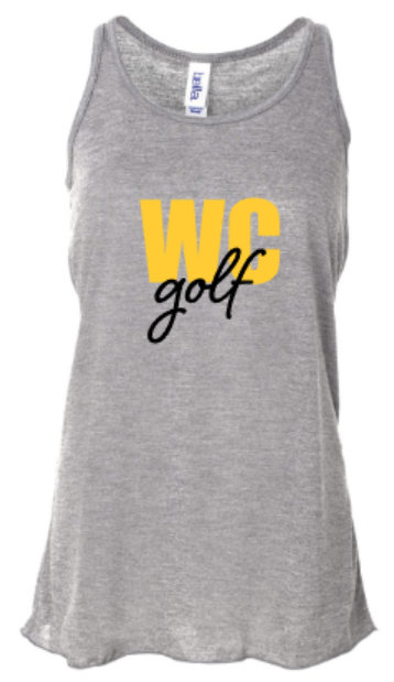 Ladies Block WC golf Flowy Racerback Tank (WCG)