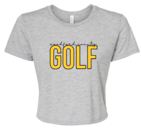 Ladies woodford county GOLF Flowy Cropped Tee (WCG)