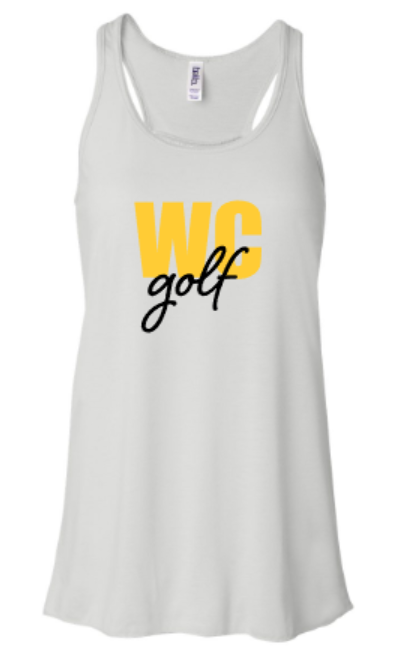 Ladies Block WC golf Flowy Racerback Tank (WCG)