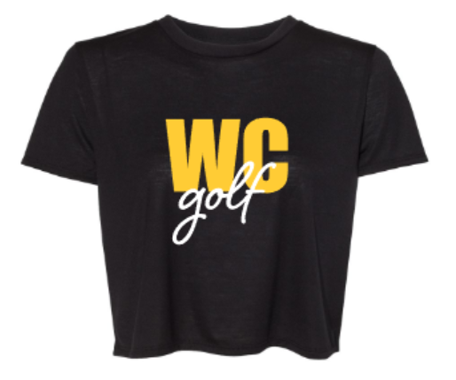 Ladies Block WC golf Flowy Cropped Tee (WCG)