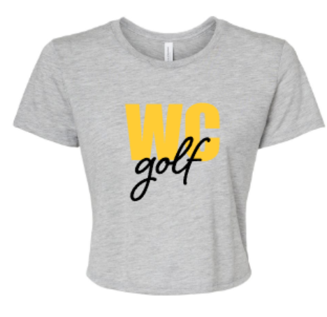 Ladies Block WC golf Flowy Cropped Tee (WCG)