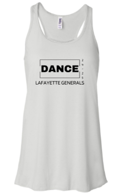 Ladies Lafayette Generals Dance Bella + Canvas Flowy White Tank (LDT)