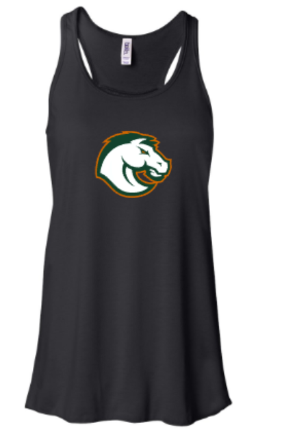 Ladies Bronco Bella + Canvas Flowy Racerback Black Tank (FDDT)