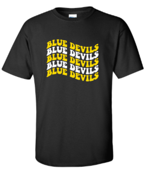 Adult Wavy Blue Devils Short OR Long Sleeve Tee