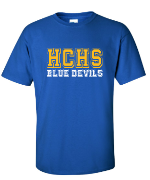 Adult HCHS Blue Devils Short OR Long Sleeve Tee