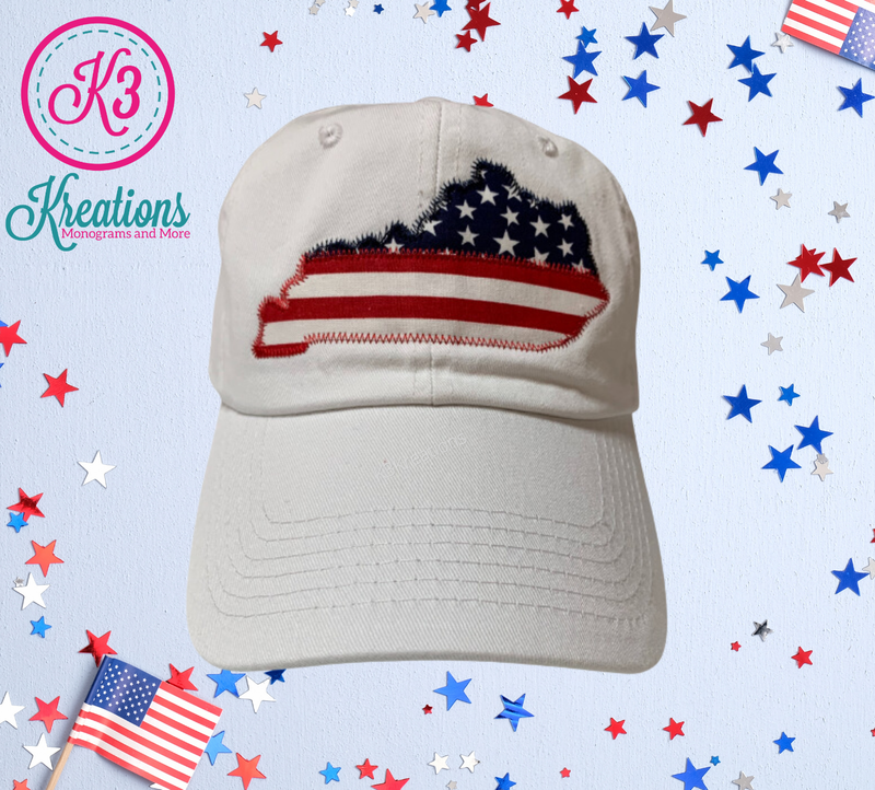 Kentucky State Stars &amp; Stripes White Non-Distressed Cap