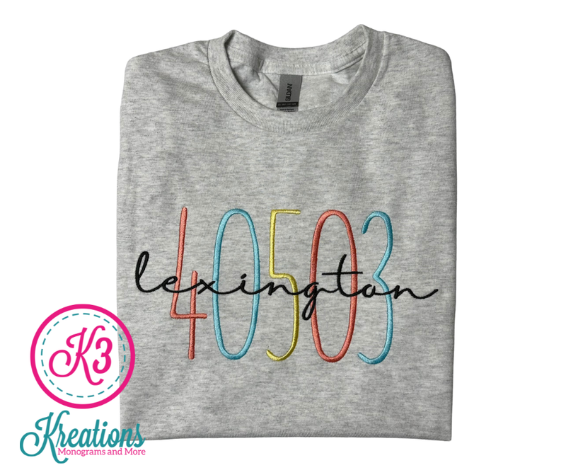 Adult Custom Zip Code Short Sleeve Tee