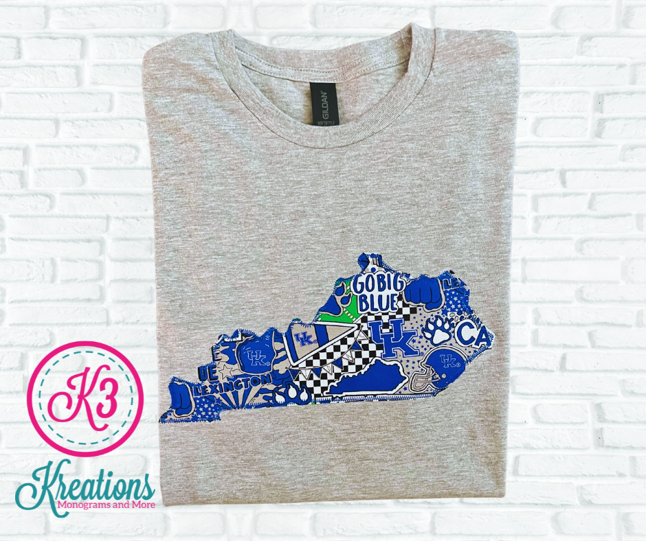 Adult Kentucky State Go Big Blue Softstyle Short Sleeve Tee
