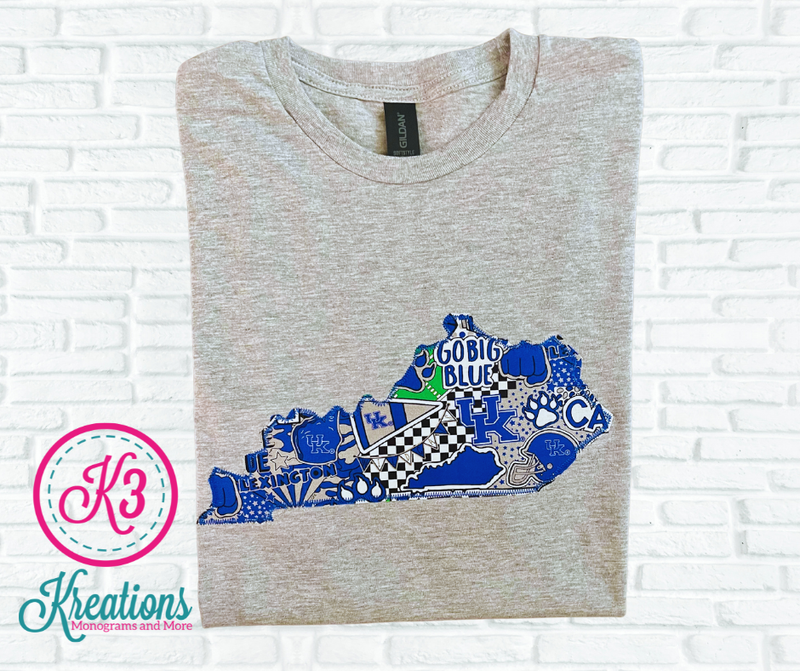 Adult Kentucky State Go Big Blue Softstyle Short Sleeve Tee