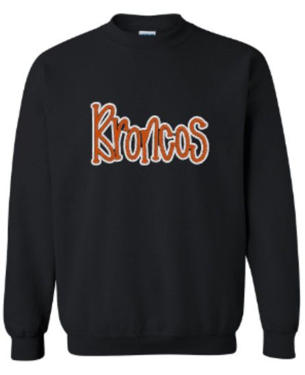 Youth Broncos Puff Embroidered Sweatshirt
