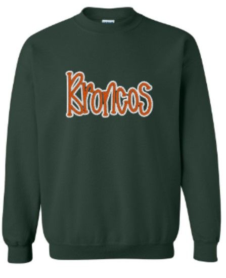Youth Broncos Puff Embroidered Sweatshirt
