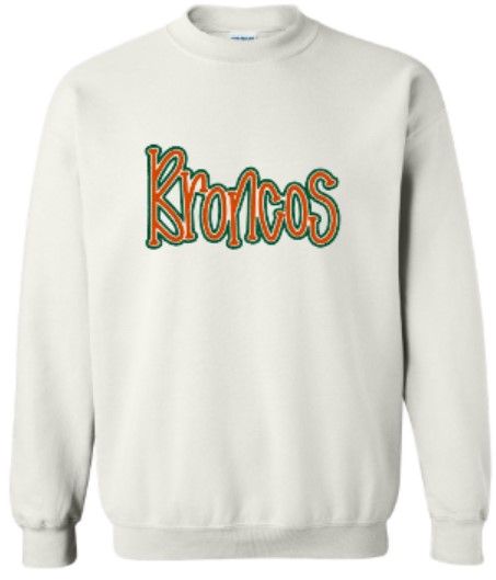 Adult Broncos Puff Embroidered Sweatshirt