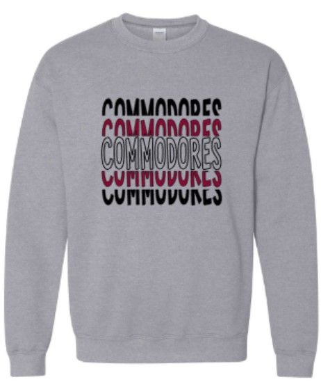 Commodores Stacked Unisex Sweatshirt - YOUTH and ADULT (TCDT)