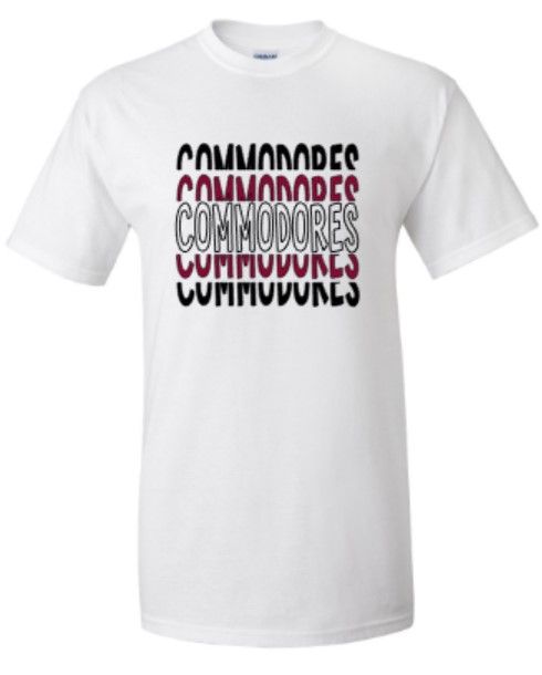 Commodores Stacked Short Sleeve Tee YOUTH and ADULT (TCDT)