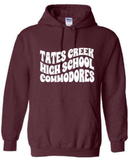 Waved Tates Creek High School Commodores Unisex Sweatshirt - YOUTH and ADULT (TCDT)