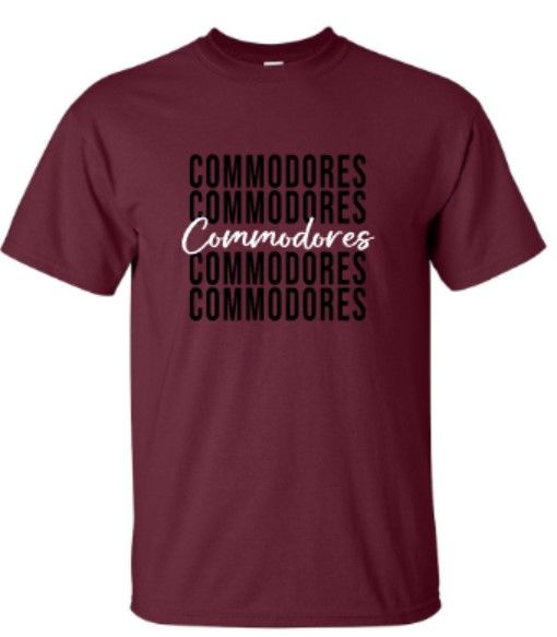 Commodores Short Sleeve Tee YOUTH and ADULT (TCDT)