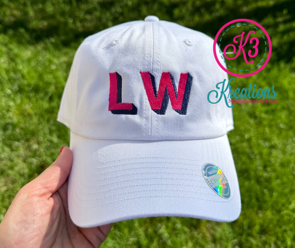 Shadow Block Embroidered Monogram Ball Cap