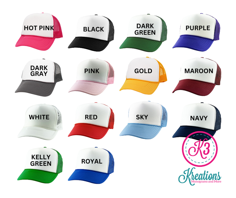 Shadow Block Embroidered Monogram Trucker Cap