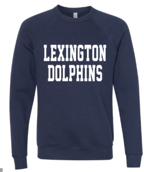 Adult Lexington Dolphins Bella+Canvas Sponge Fleece Crewneck (LEXD)