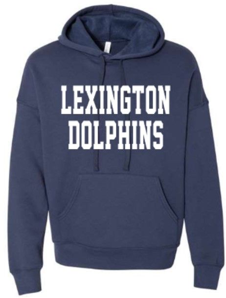 Adult Lexington Dolphins Bella+Canvas Sponge Fleece Drop Shoulder Hoodie (LEXD)