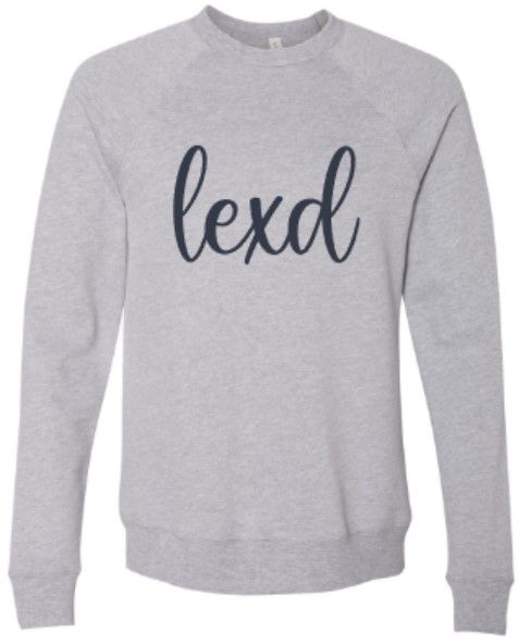 Youth Script lexd Bella + Canvas Sponge Fleece Raglan Crewneck Sweatshirt (LEXD)