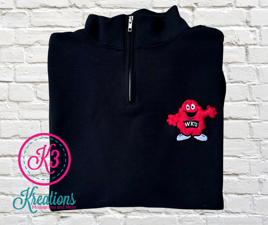 Adult WKU Big Red JERZEES NuBlend 1/4 Zip Sweatshirt