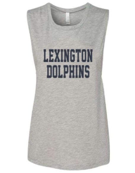 Ladies Lexington Dolphins Bella + Canvas Flowy Scoop Muscle Tank (LEXD)