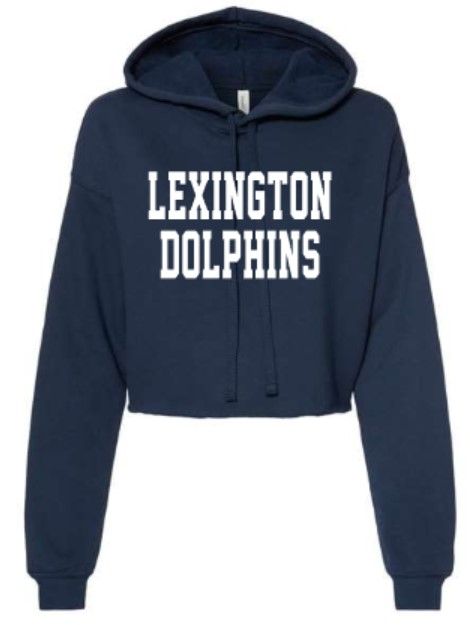 Ladies Lexington Dolphins Bella + Canvas Crop Fleece Hoodie (LEXD)