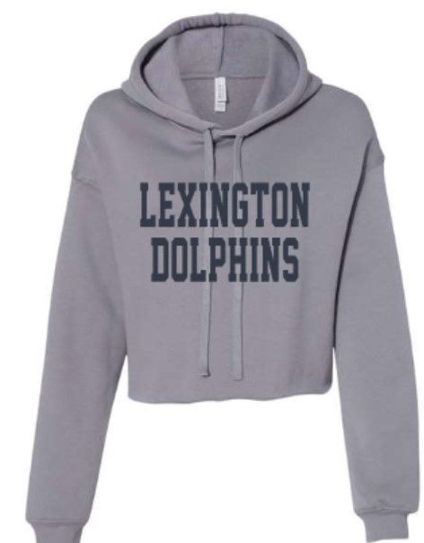 Ladies Lexington Dolphins Bella + Canvas Crop Fleece Hoodie (LEXD)