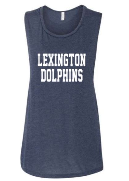 Ladies Lexington Dolphins Bella + Canvas Flowy Scoop Muscle Tank (LEXD)