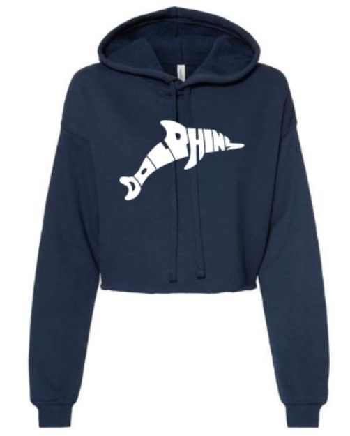 Ladies Dolphin Bella + Canvas Crop Fleece Hoodie (LEXD)