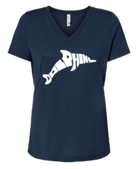Ladies Dolphin Bella + Canvas Relaxed Triblend V-Neck Tee (LEXD)