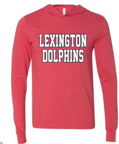 Adult Lexington Dolphins Bella + Canvas Jersey Hooded Long Sleeve Tee (LEXD)