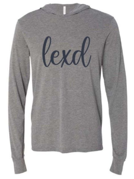 Adult Script lexd Bella + Canvas Jersey Hooded Long Sleeve Tee (LEXD)