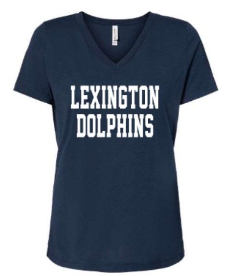Ladies Lexington Dolphins Bella + Canvas Relaxed Triblend V-Neck Tee (LEXD)