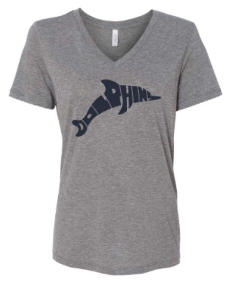 Ladies Dolphin Bella + Canvas Relaxed Triblend V-Neck Tee (LEXD)