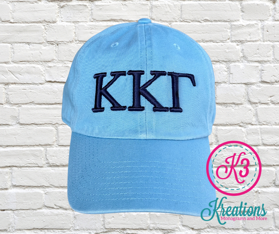 Custom Greek Letters Puff Embroidered Hat