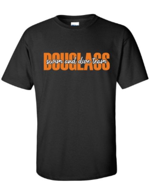 Youth or Adult Douglass Swim &amp; Dive Team Short OR Long Sleeve Tee (DSDT)