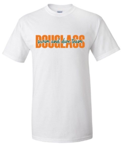 Youth or Adult Douglass Swim &amp; Dive Team Short OR Long Sleeve Tee (DSDT)