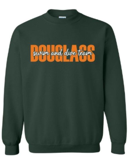 Youth or Adult Douglass Swim &amp; Dive Team Sweatshirt (DSDT)