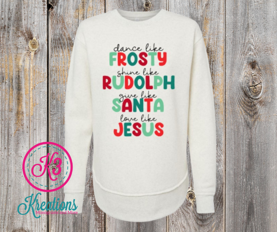 Ladies Dance Like Frosty LAT Fleece Crewneck Sweatshirt