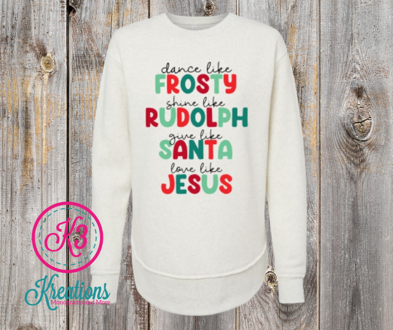 Ladies Dance Like Frosty LAT Fleece Crewneck Sweatshirt