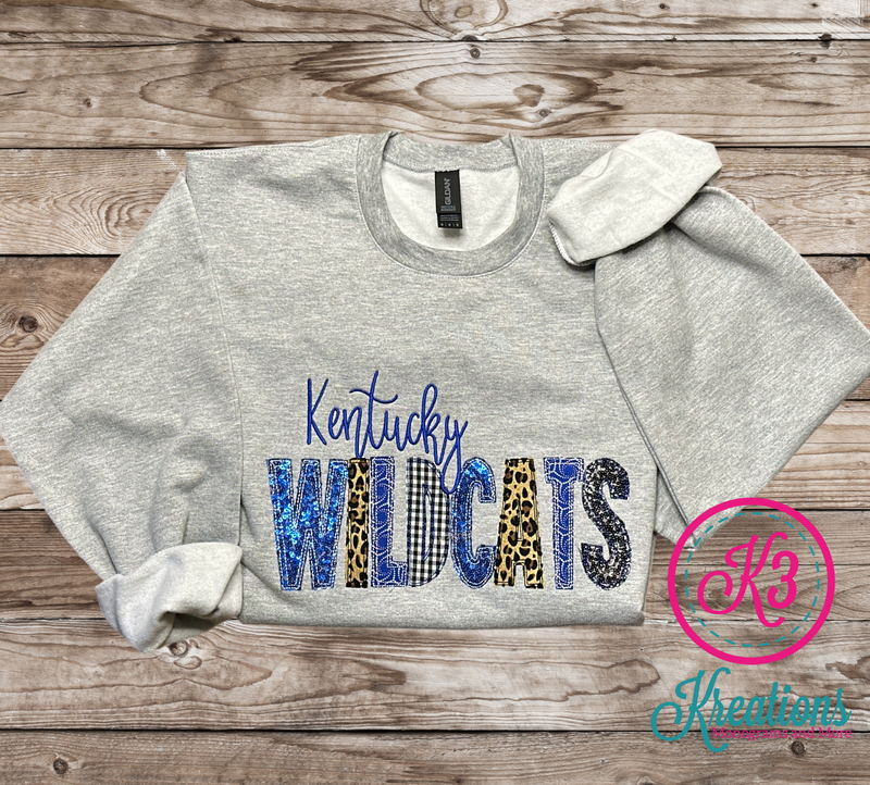 Kentucky Wildcats Mixed Fabric Crewneck Sweatshirt