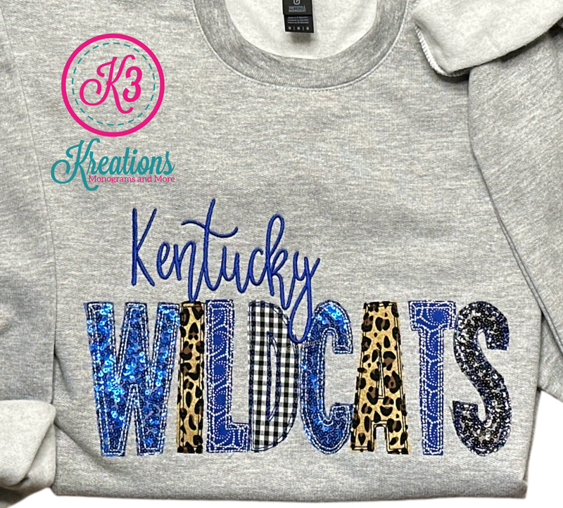 Kentucky Wildcats Mixed Fabric Crewneck Sweatshirt